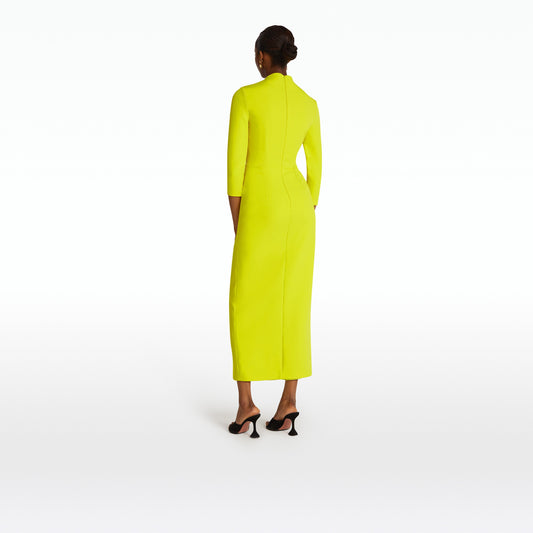 Avery Chartreuse Midi Dress