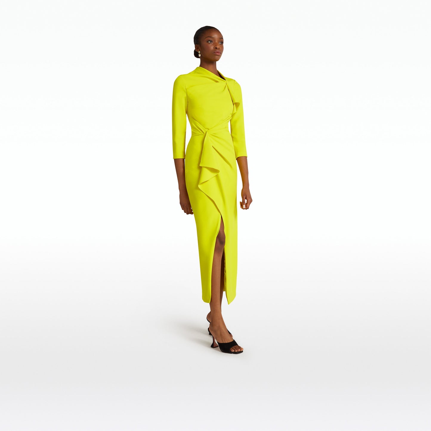 Avery Chartreuse Midi Dress