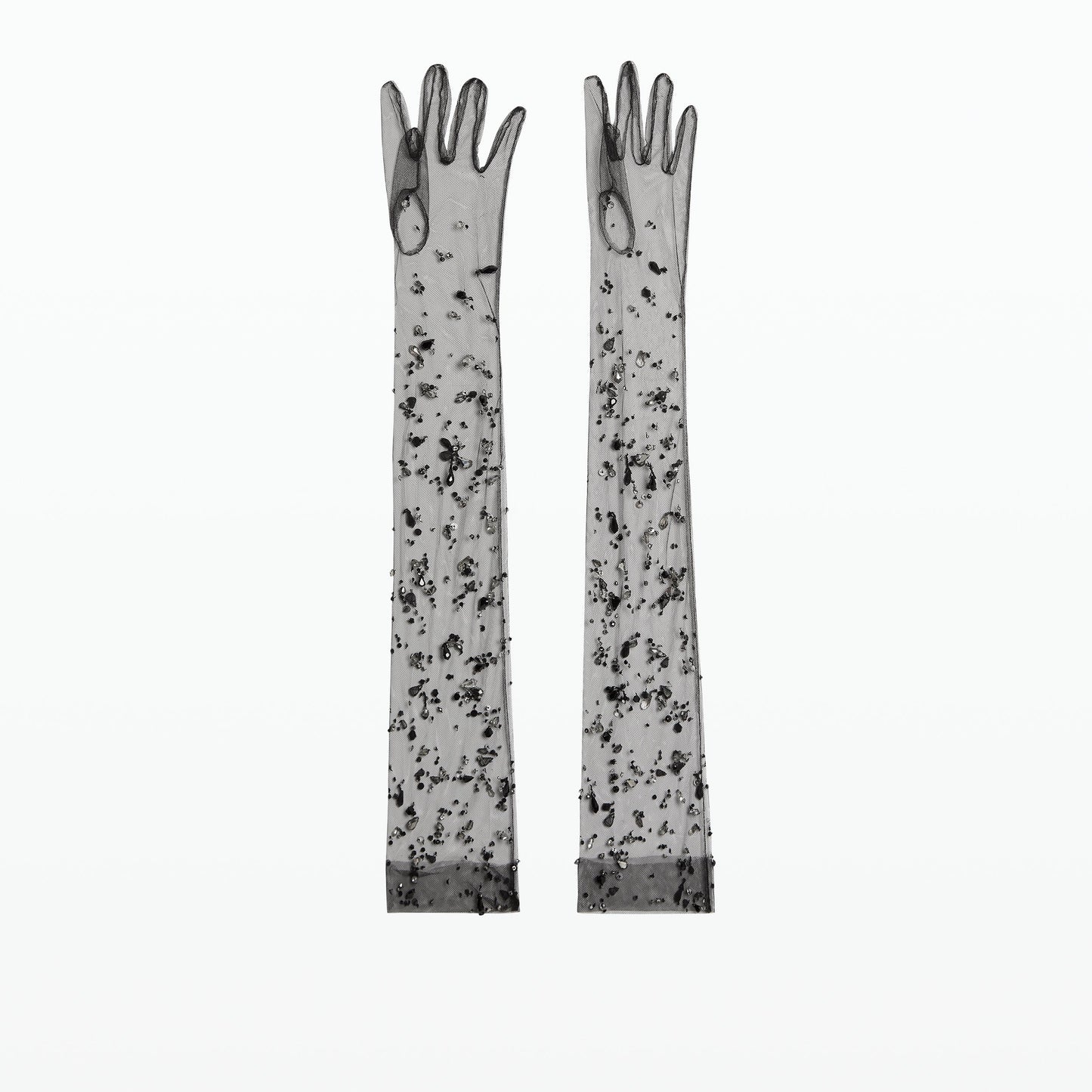 Astin Black Cluster Drops Embroidered Gloves
