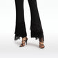 Mari Black Deco Fringe Trousers