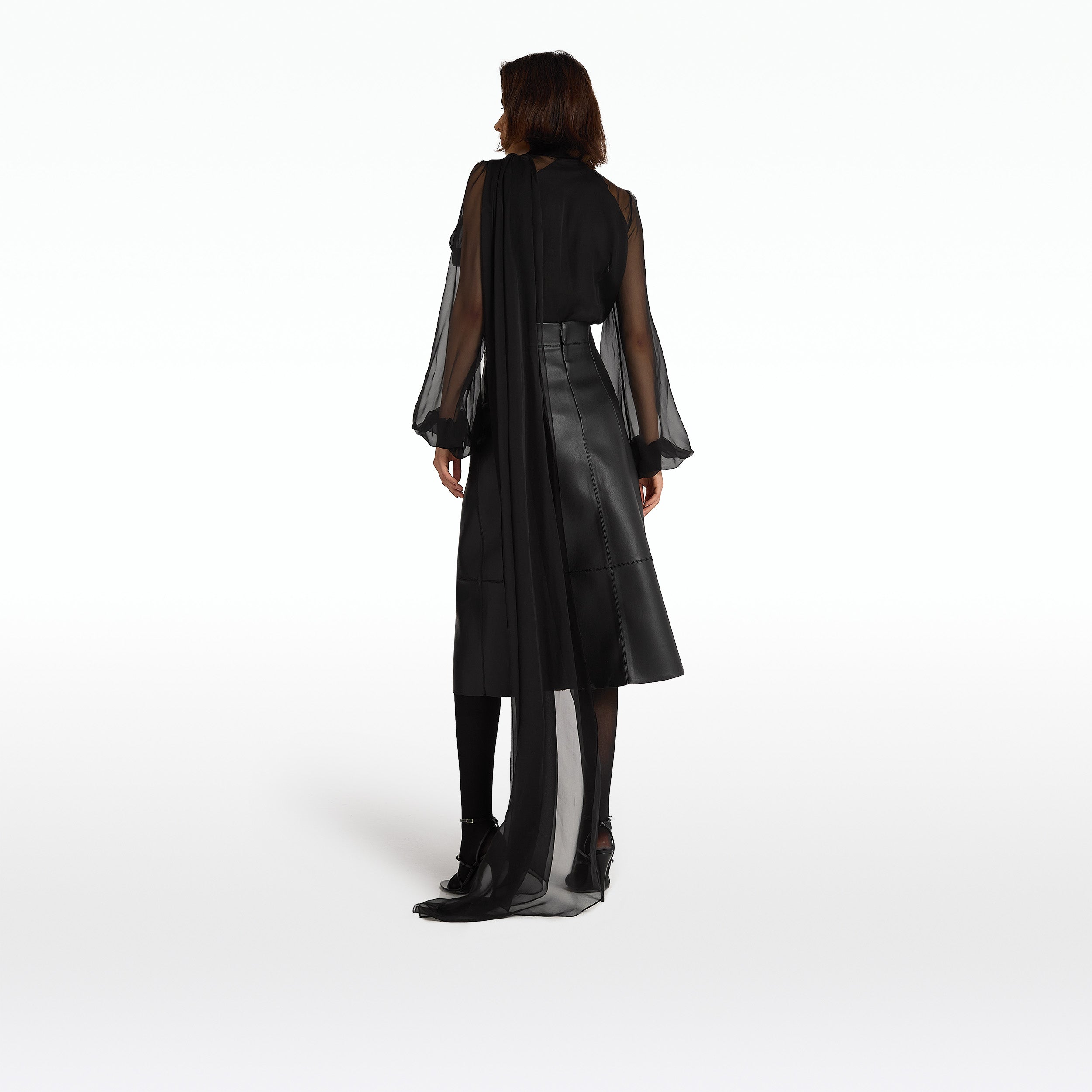 Mathilde Black Vegan Leather Skirt