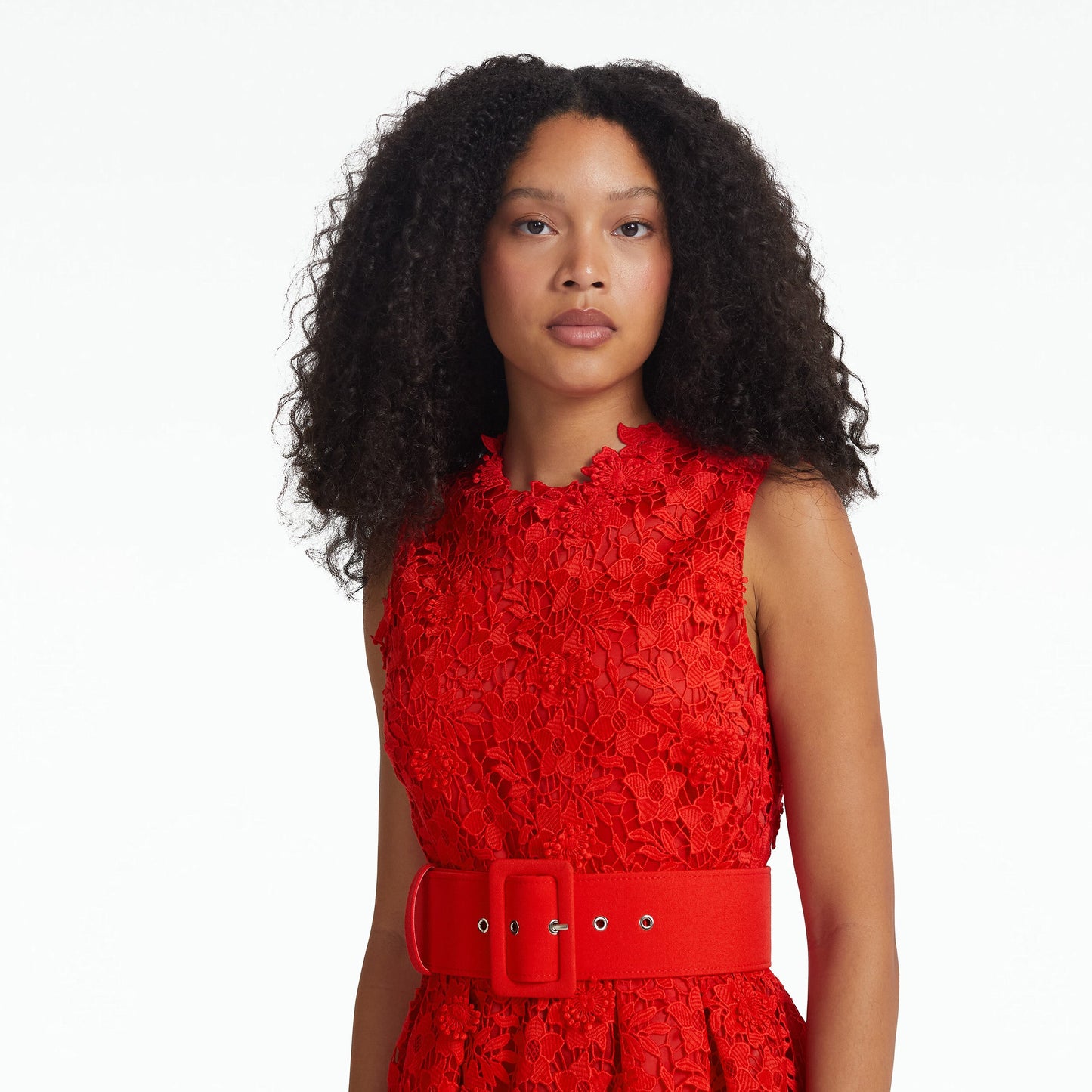 Alani Lacquer Red Midi Dress