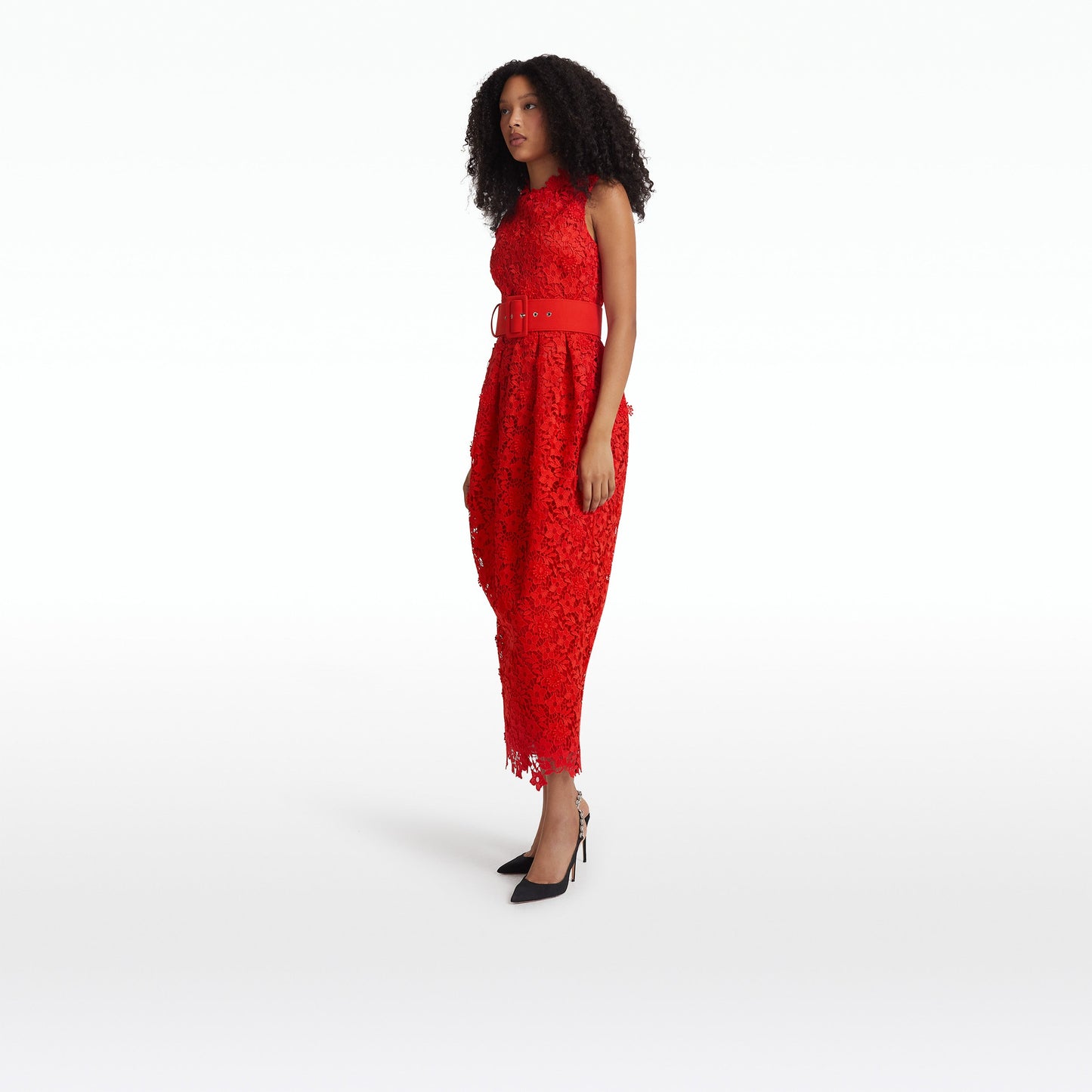 Alani Lacquer Red Midi Dress