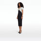 Bushra Black & Egret/ Black Midi Dress