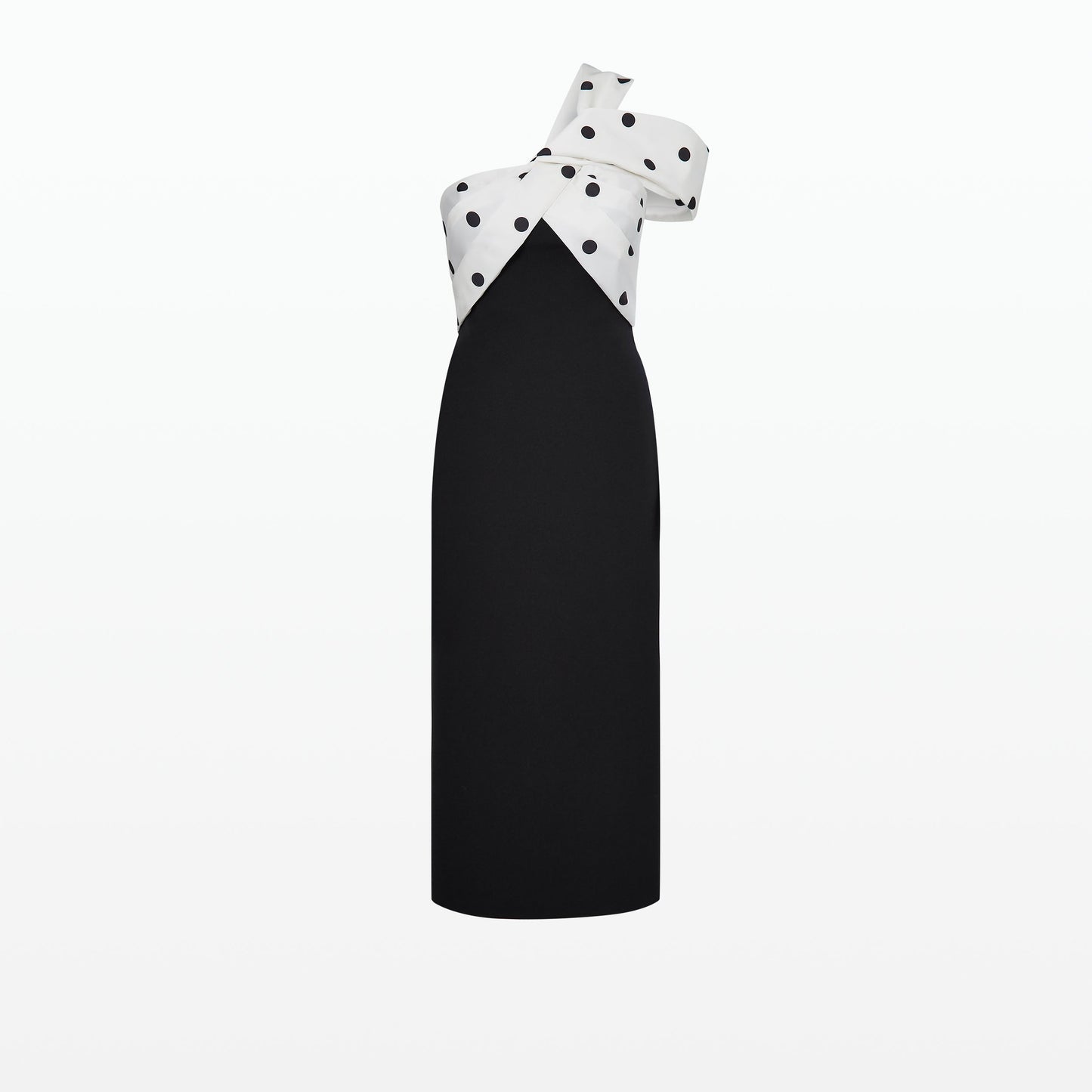 Bushra Black & Egret/ Black Midi Dress
