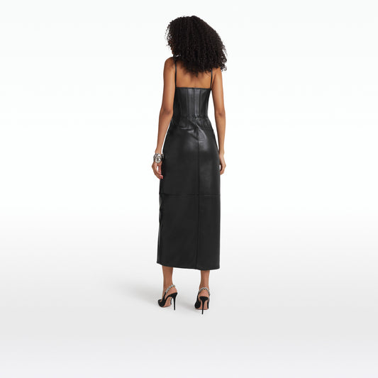 Chelle Black Midi Dress