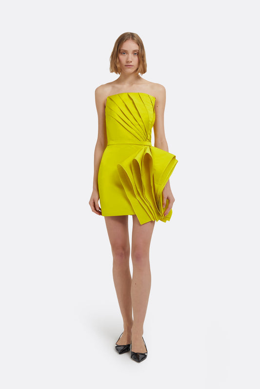 Belgin Short Dress in Chartreuse