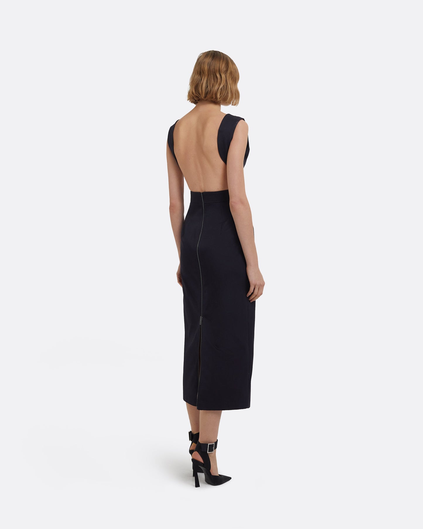Oakley Midi Dress in Midnight Navy