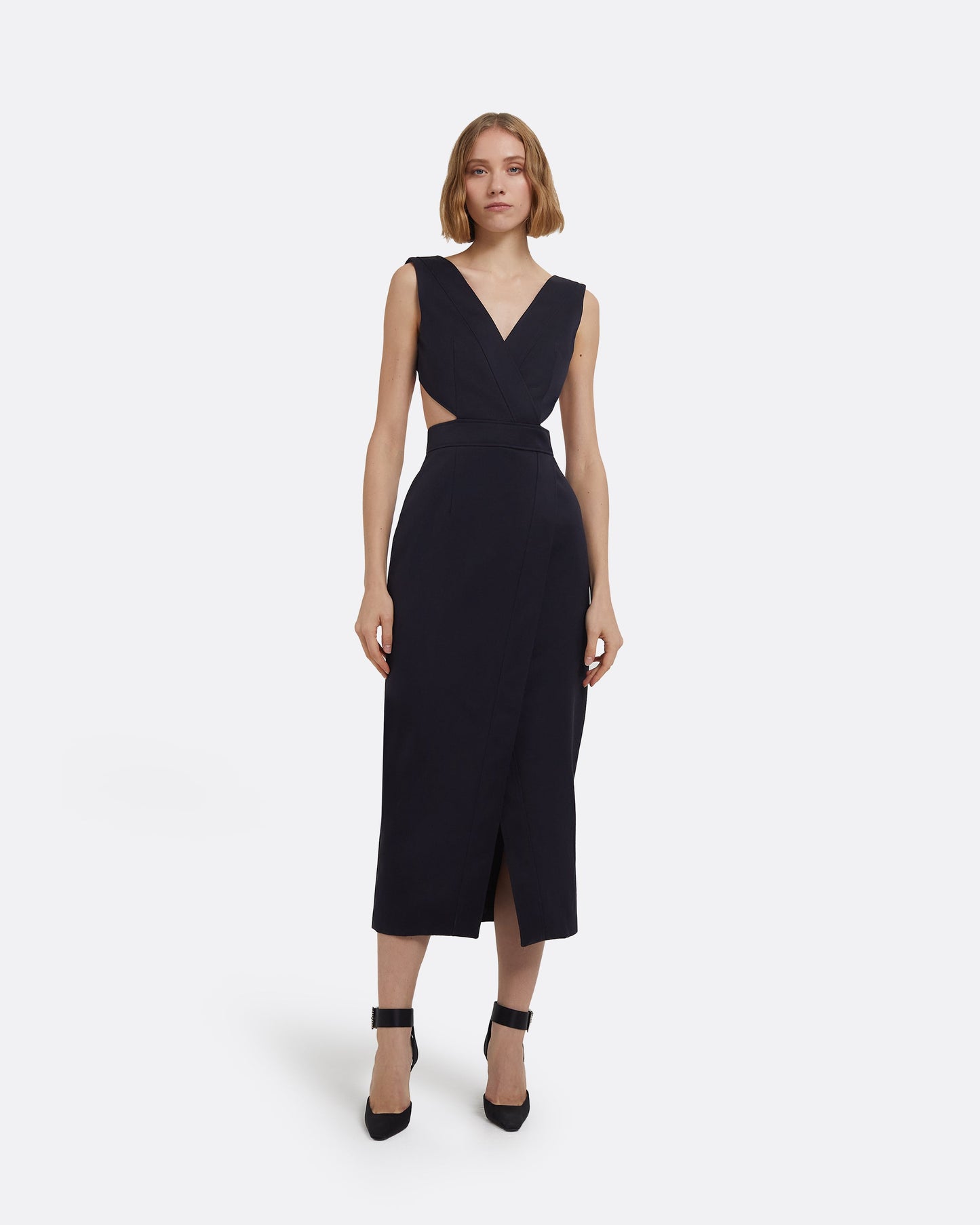Oakley Midi Dress in Midnight Navy
