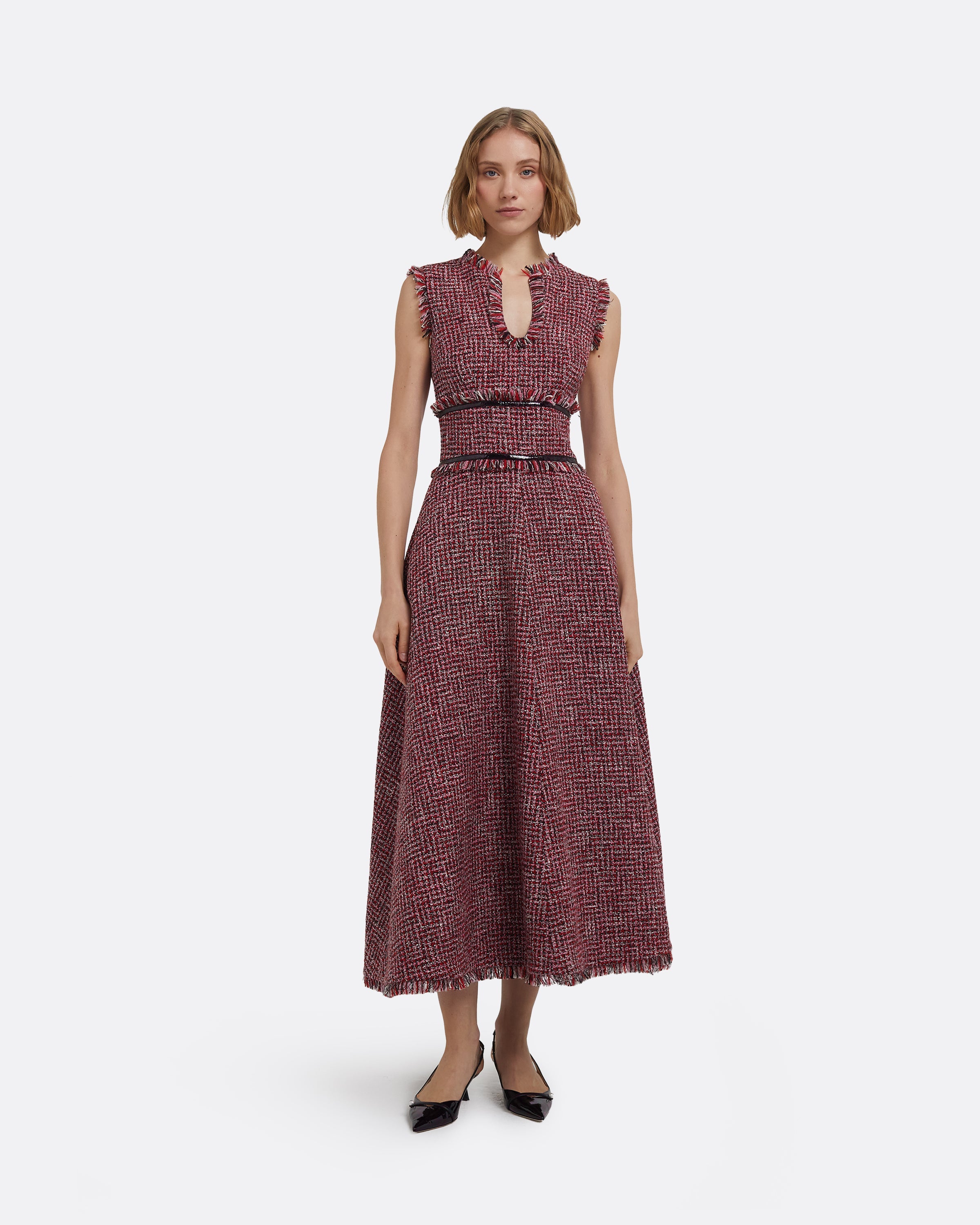 Dorothy Midi Dress in Multi-Pinks