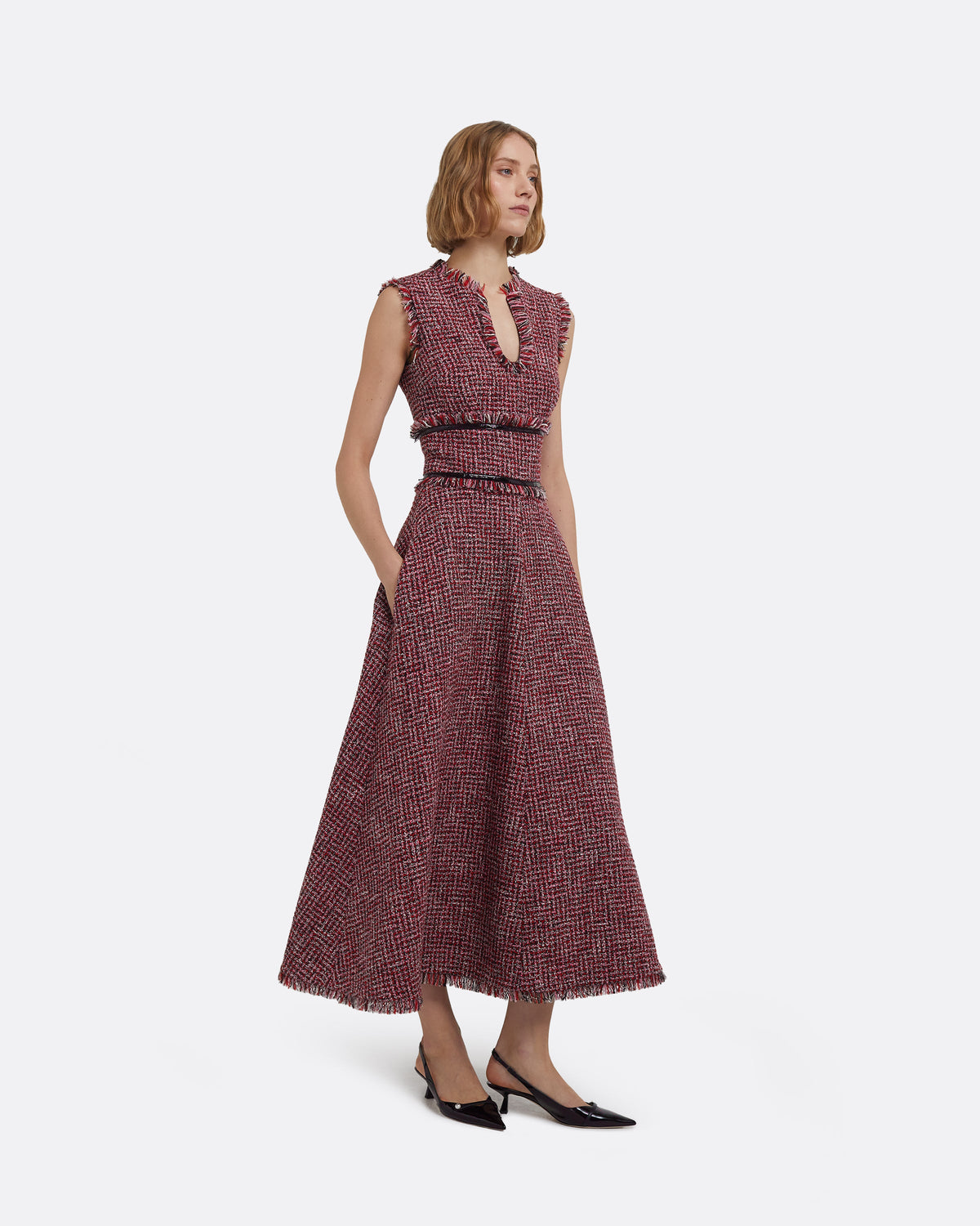 Dorothy Midi Dress in Multi-Pinks