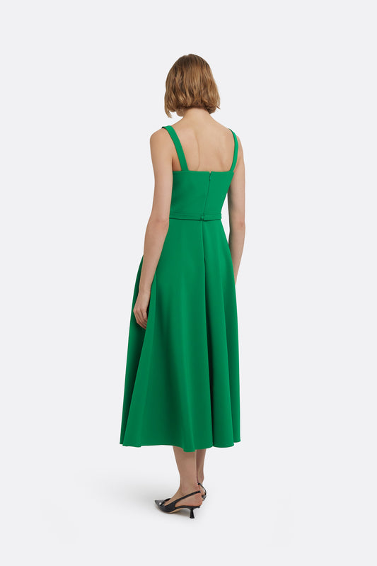 Ginny Midi Dress in Jewel Green