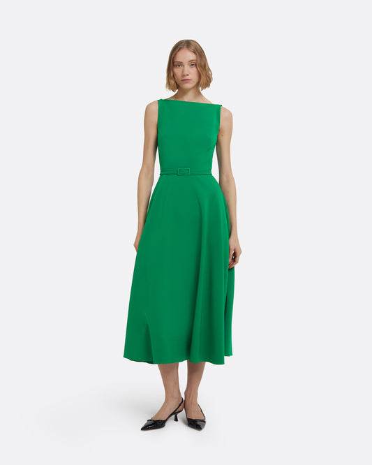 Ginny Midi Dress in Jewel Green