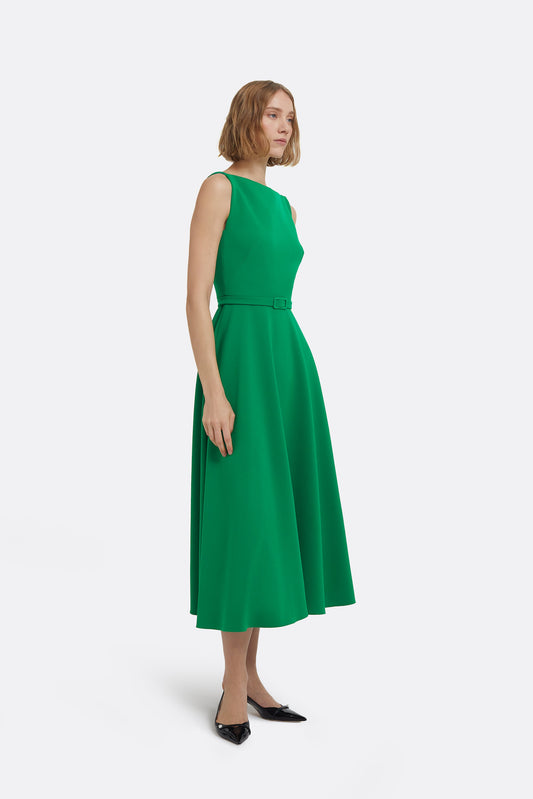 Ginny Midi Dress in Jewel Green