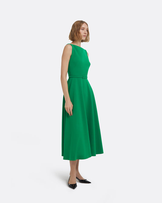 Ginny Midi Dress in Jewel Green