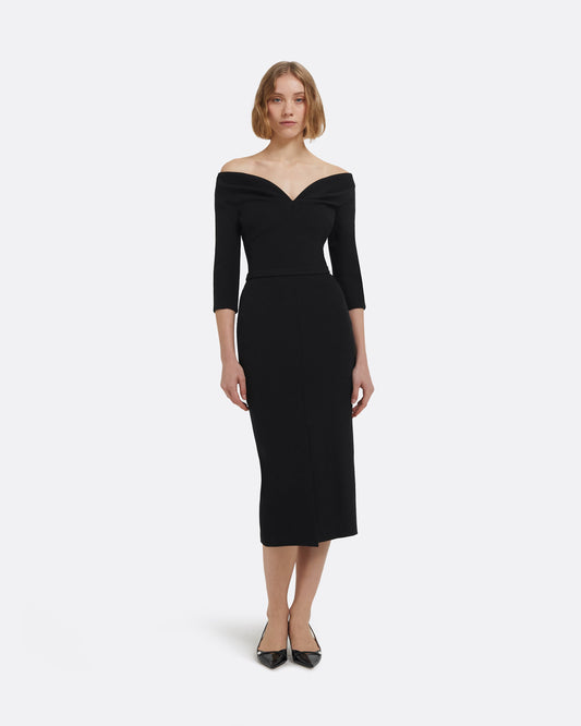 Linda Midi Dress in Black