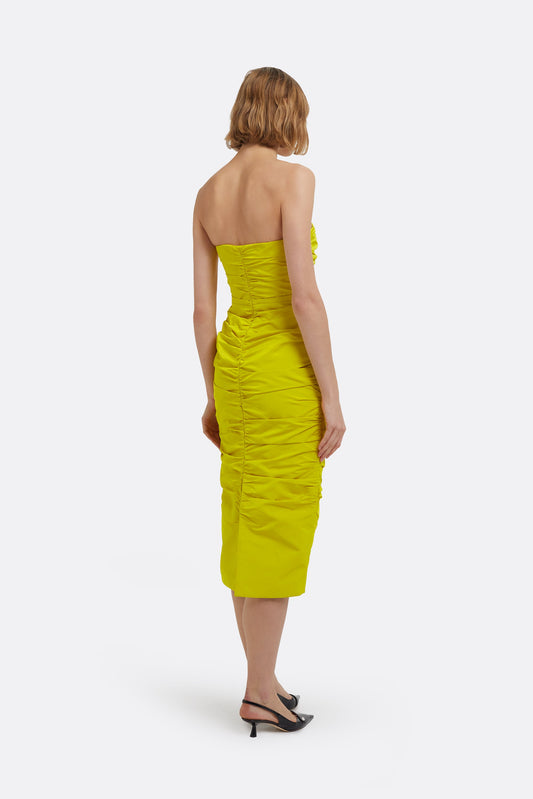 Adele Midi Dress in Chartreuse