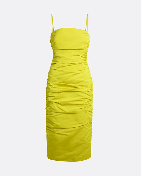 Adele Midi Dress in Chartreuse