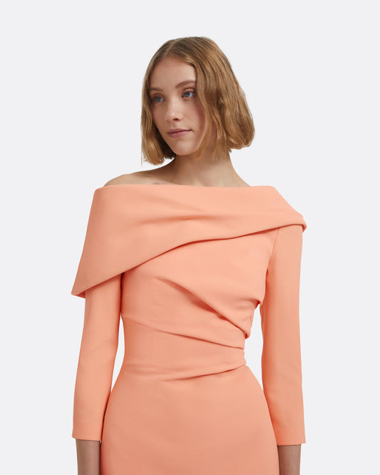 Vera Midi Dress in Apricot