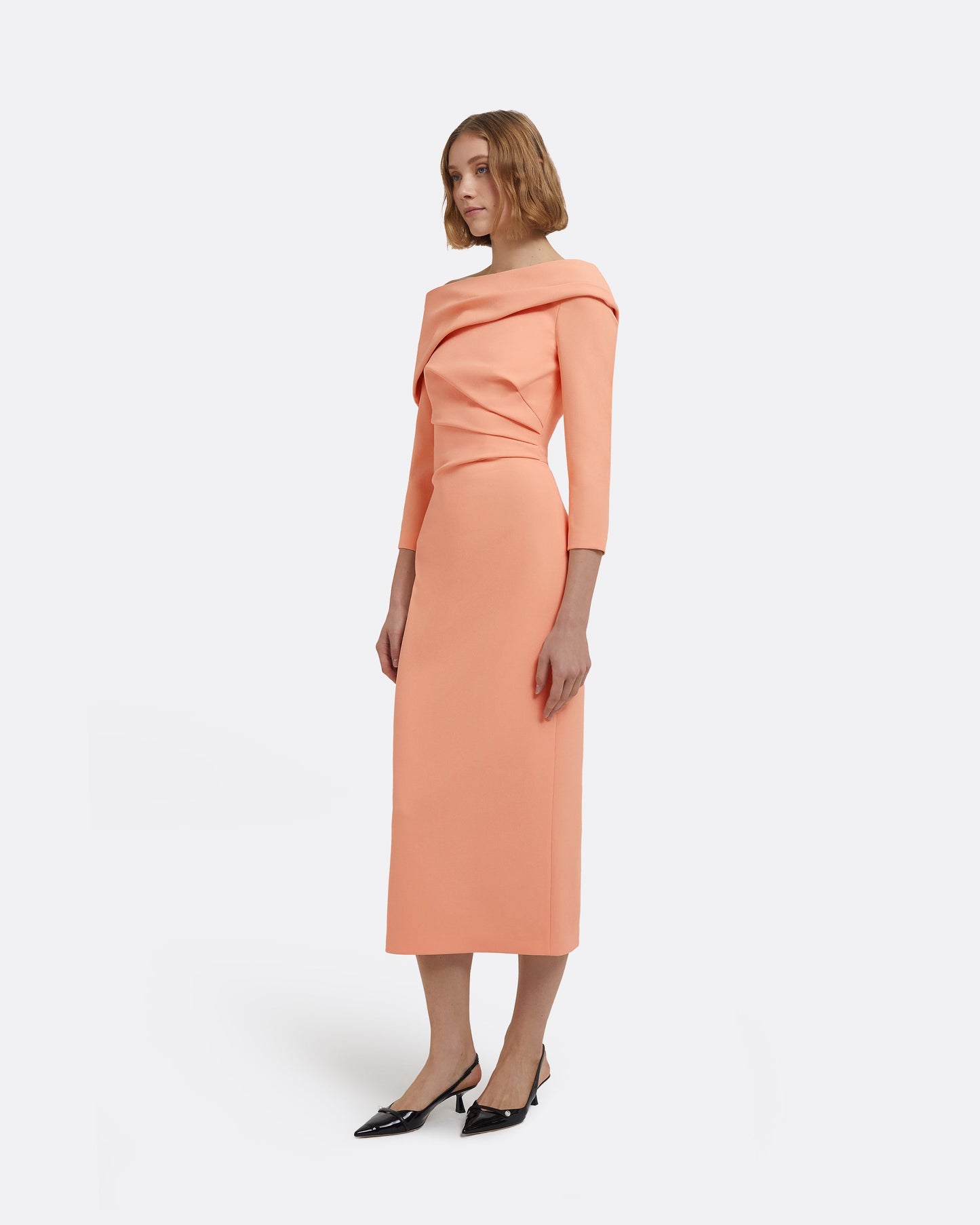 apricot midi dress Marjorie Midi Dress