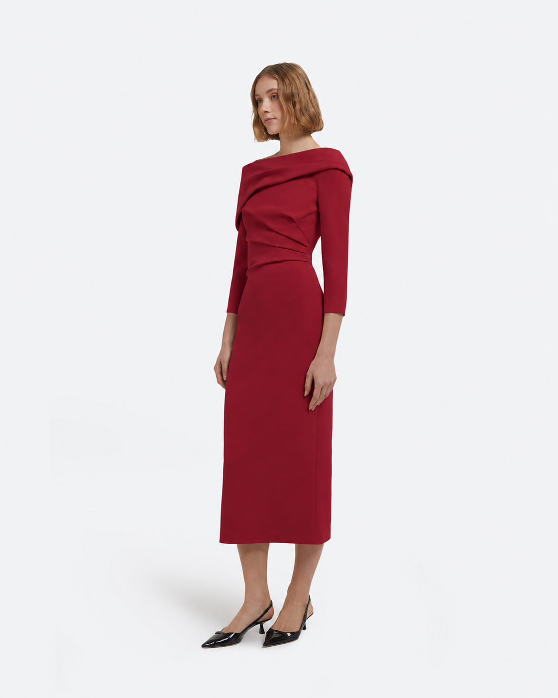 Vera Midi Dress in Rhubarb