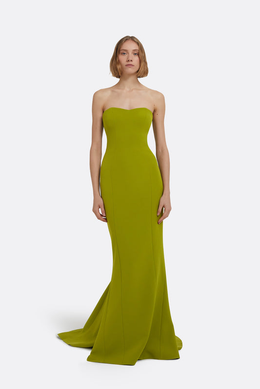 Angelina Long Dress in Woodbine