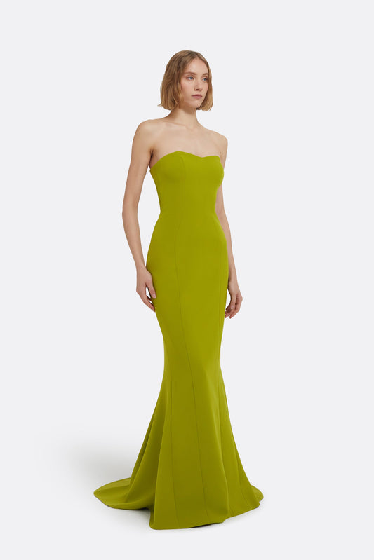 Angelina Long Dress in Woodbine