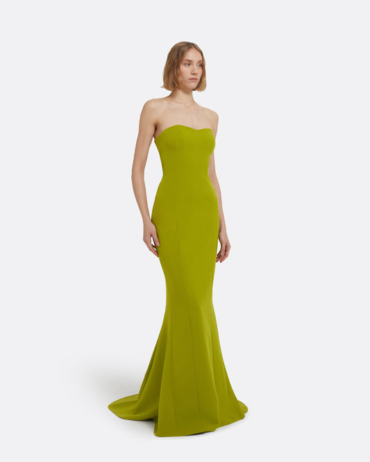 Angelina Long Dress in Woodbine