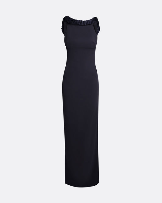 Liora Long Dress in Midnight Navy