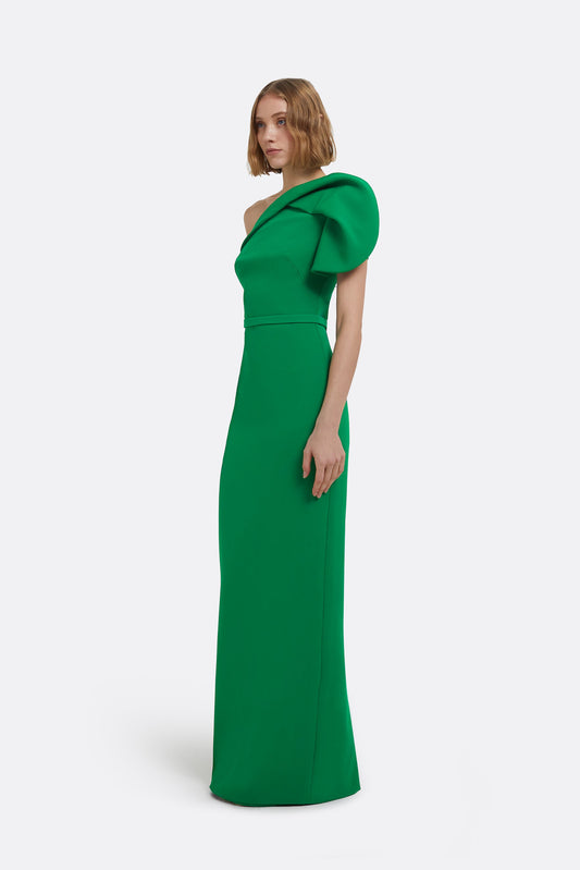 Millie Long Dress in Jewel Green