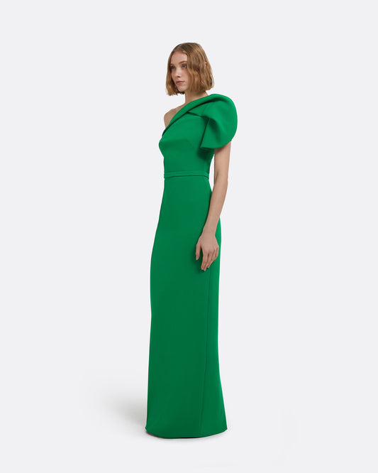 Millie Long Dress in Jewel Green