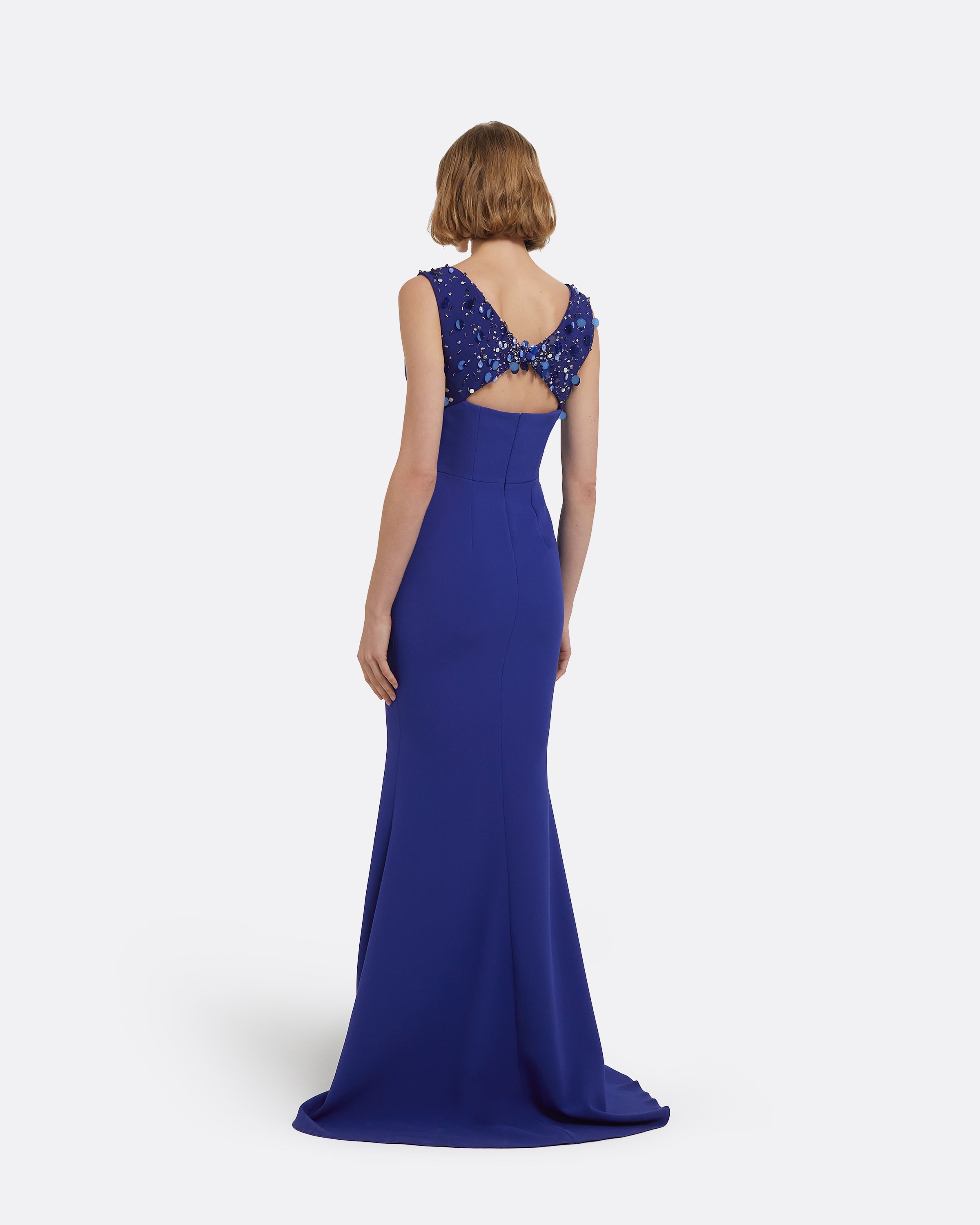 【Safiyaa】スキアトス島のマルチブルーのメリナロングドレス Melina Long Dress in Skiathos with Multi-Blues – Maison