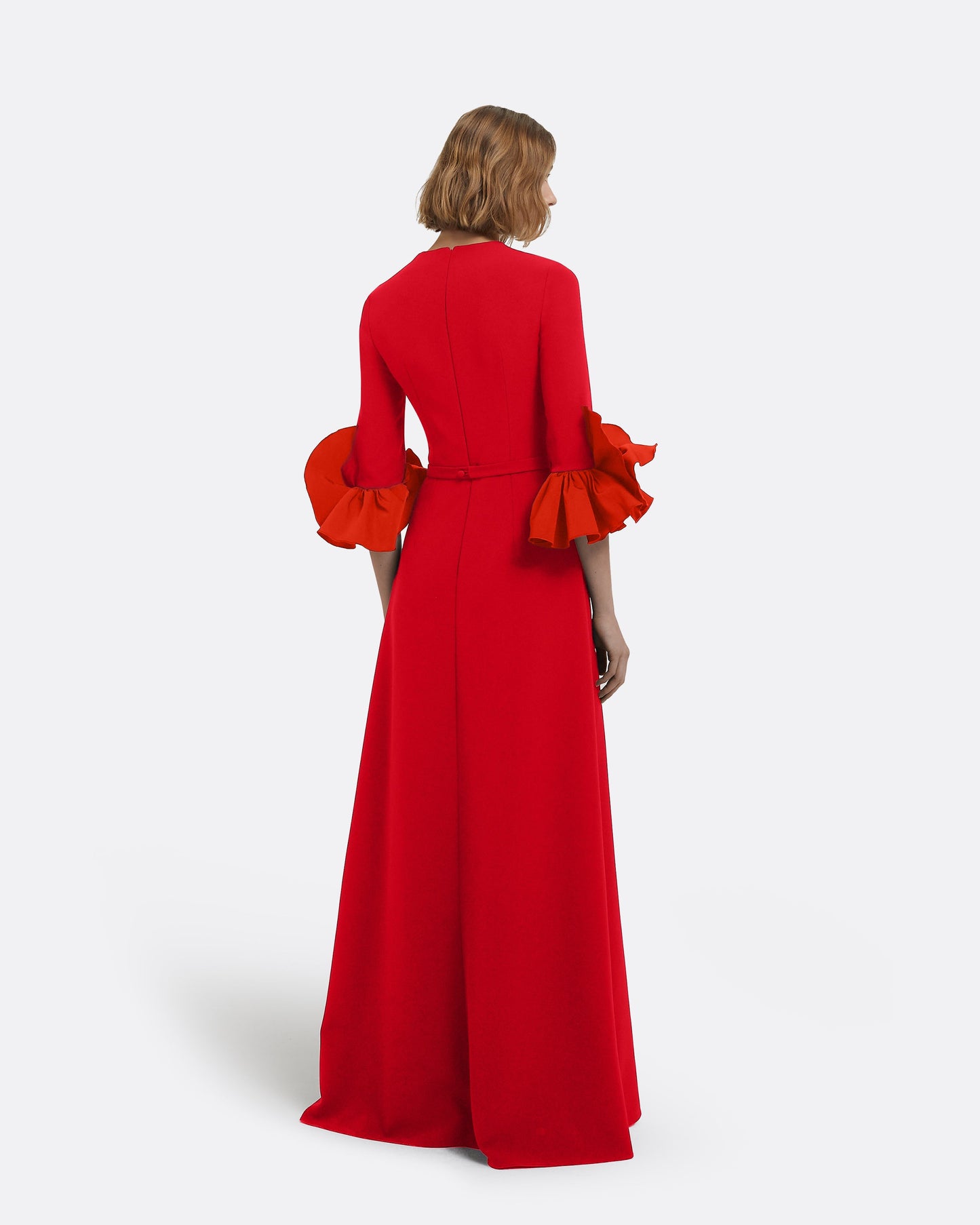 Belen Long Dress in Cherry Red