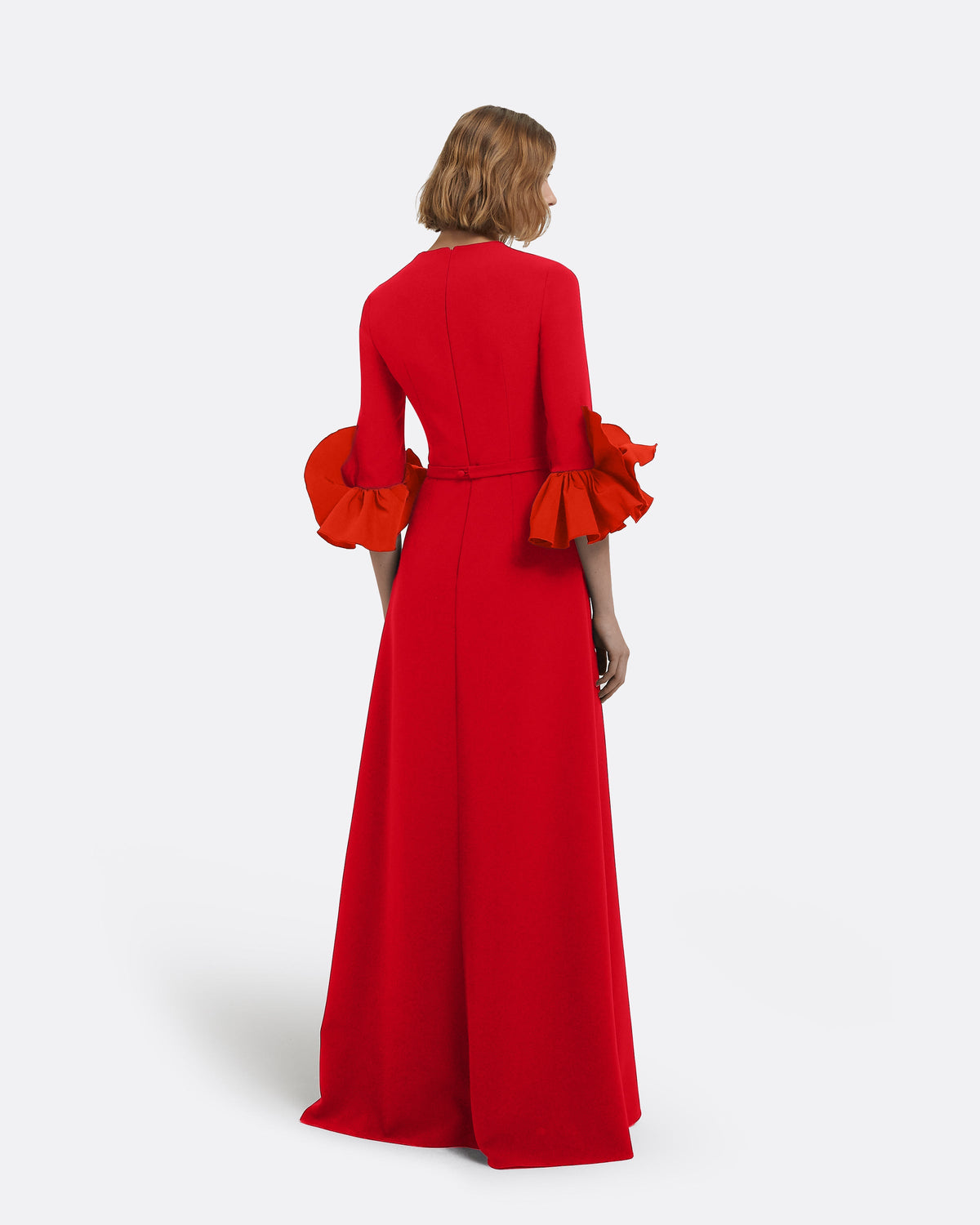 Belen Long Dress in Cherry Red