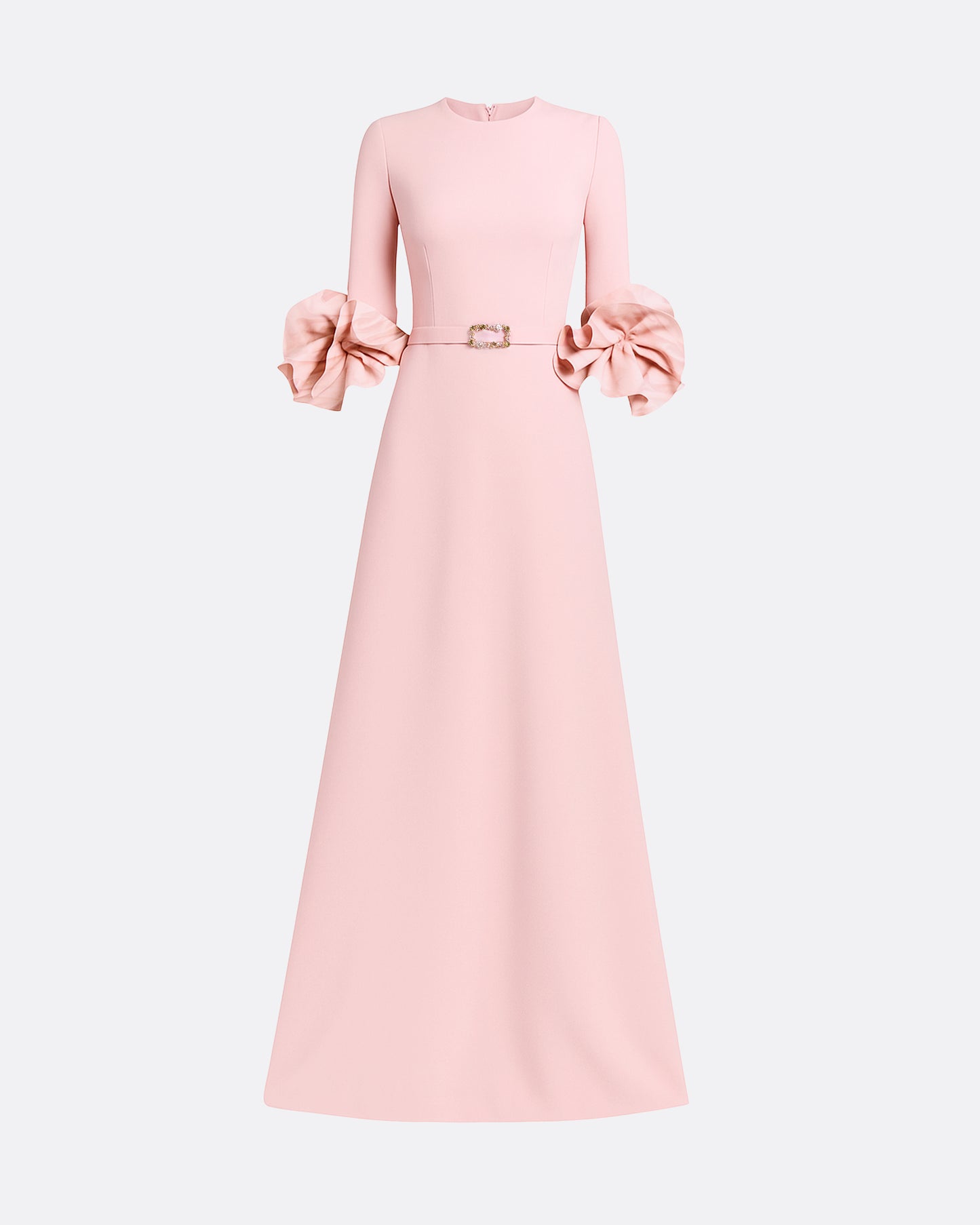 Belen Long Dress in Lychee with Embellished Belt