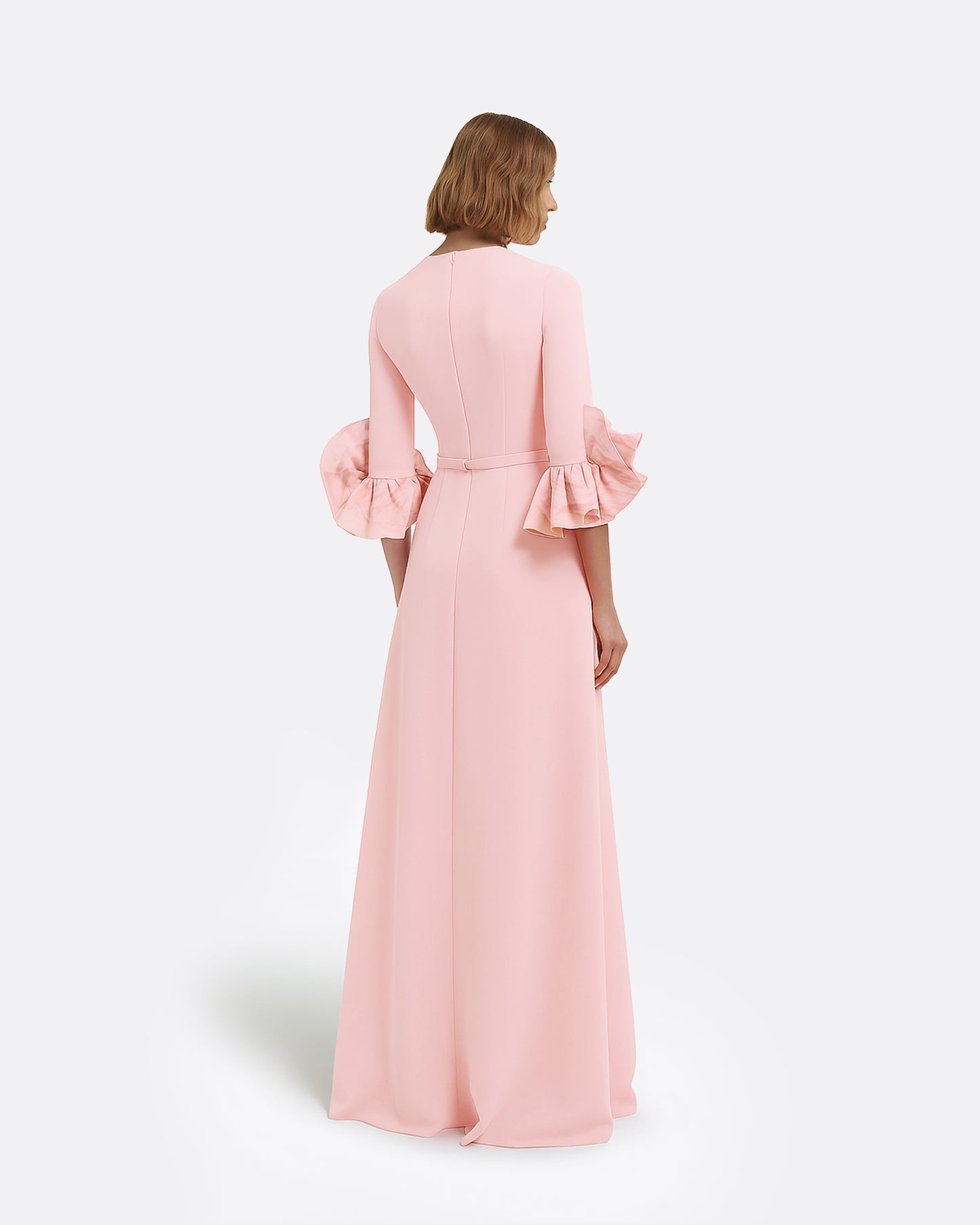 Belen Long Dress in Lychee with Embellished Belt