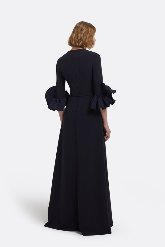 Belen Long Dress in Midnight Navy