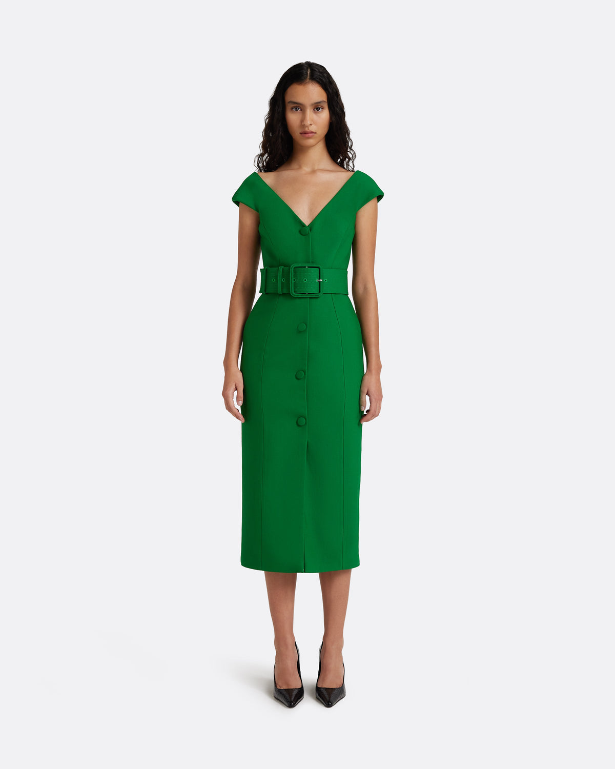 Klea Midi Dress in Blade Green