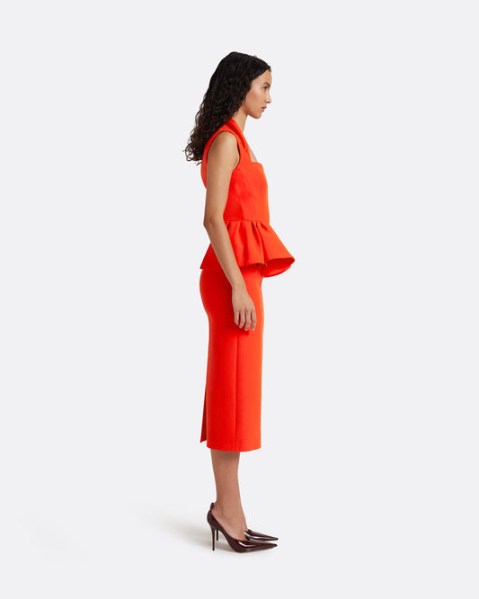 Milou Midi Dress in Apple Red
