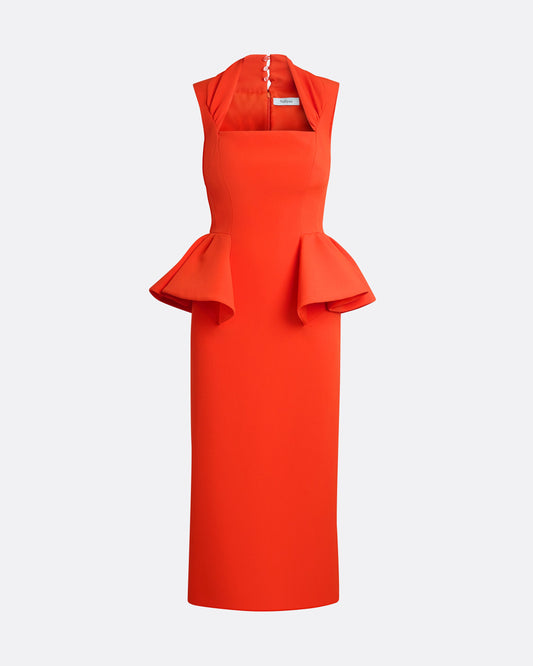 Milou Midi Dress in Apple Red