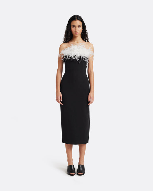 safiyaa midi dress Meryl Midi Dress in Ivory Safiyaa London