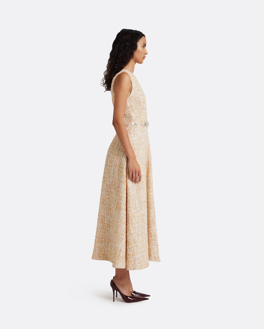 Maisie Midi Dress in Tweed