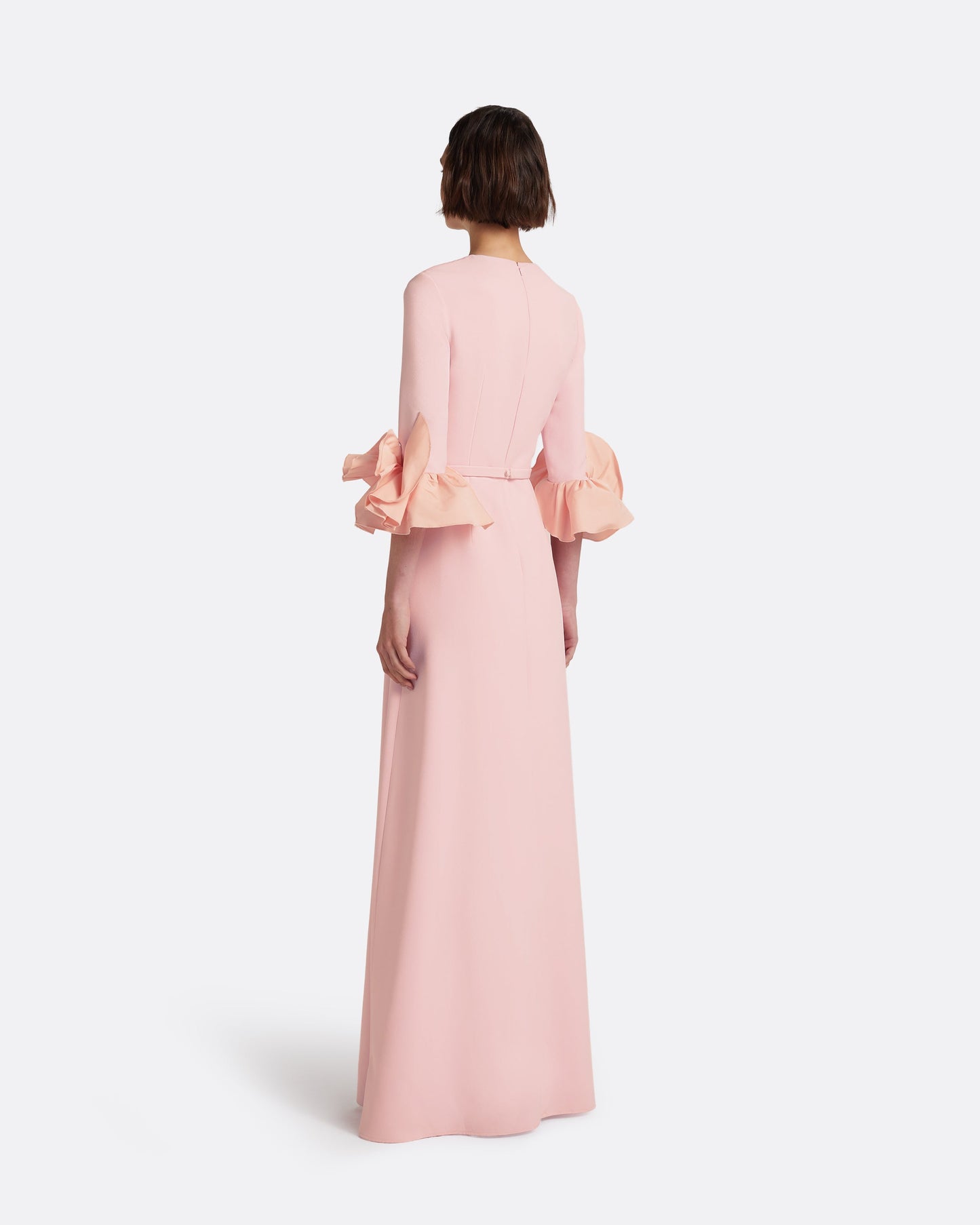 Belen Long Dress in Lychee with Embellished Belt