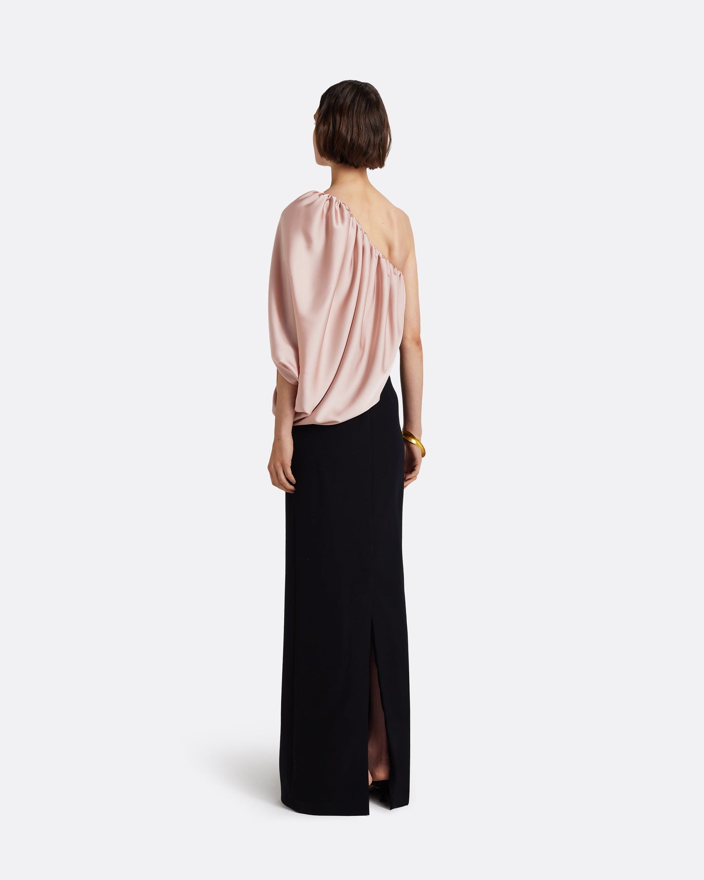 Ines Long Dress in Ballet Pink on Black