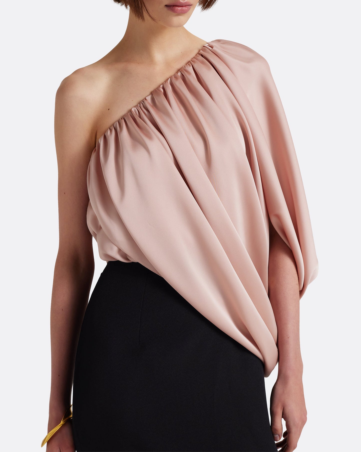 Ines Long Dress in Ballet Pink on Black