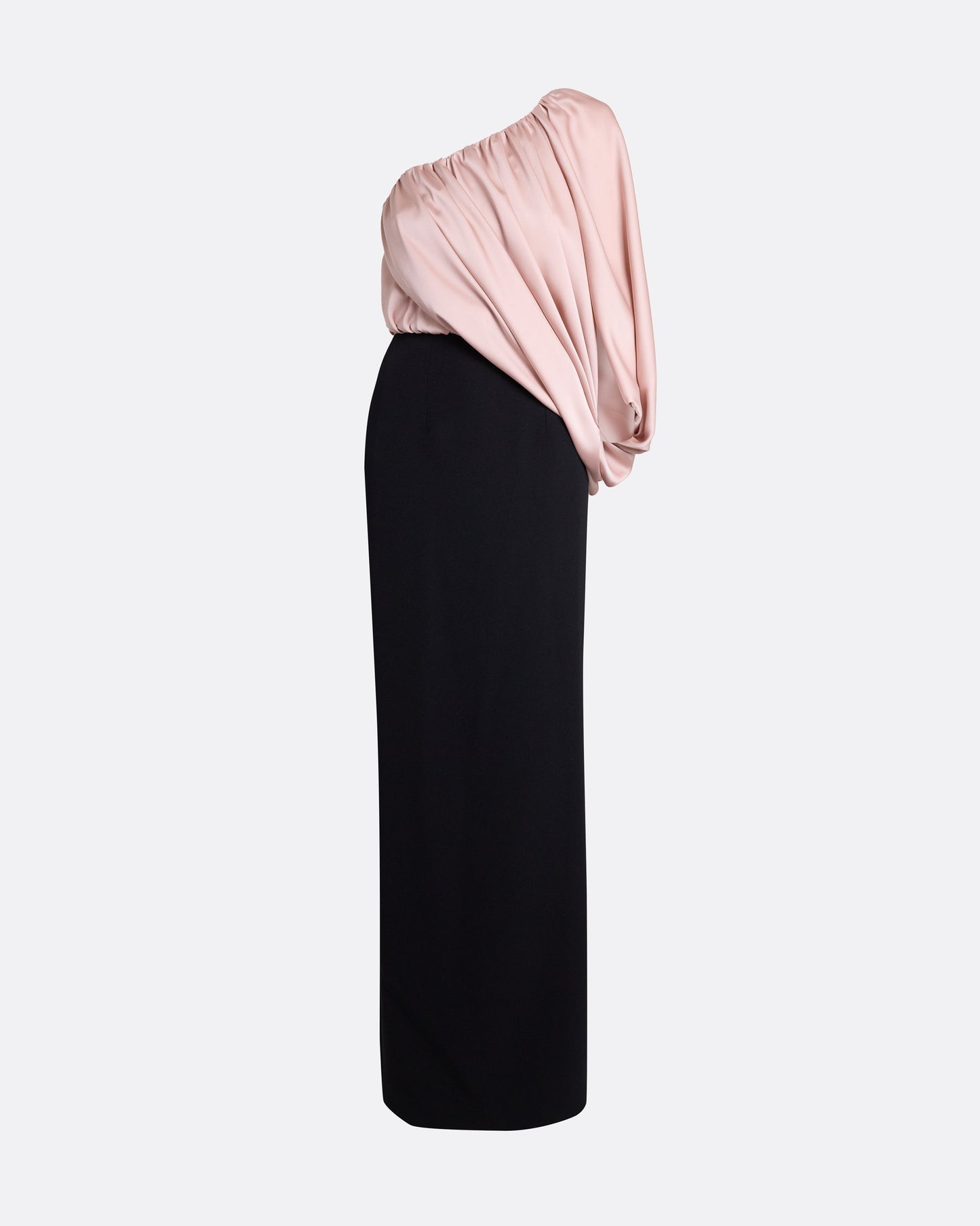 Ines Long Dress in Ballet Pink on Black