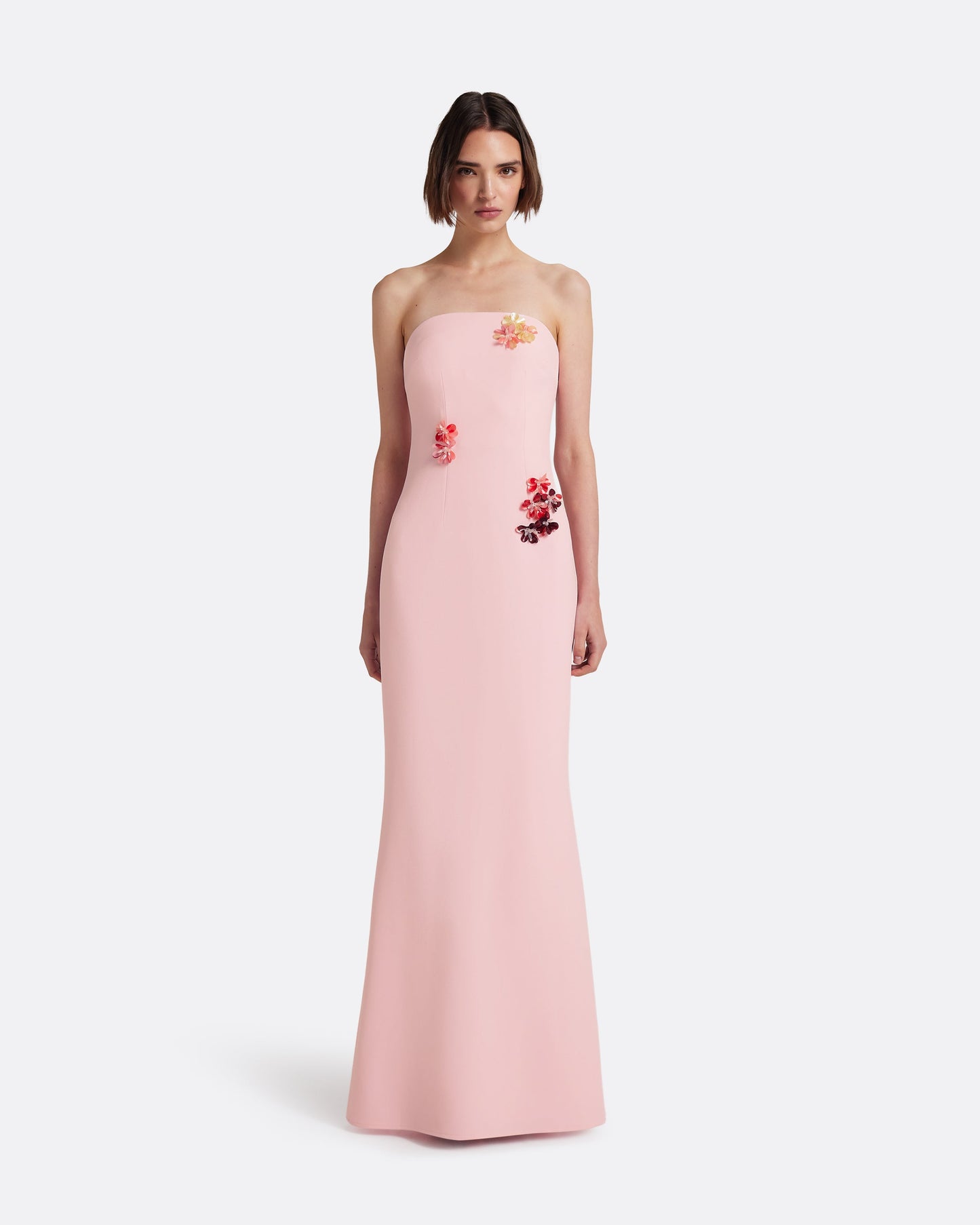 Soshin Long Dress in Lychee with Embroidery