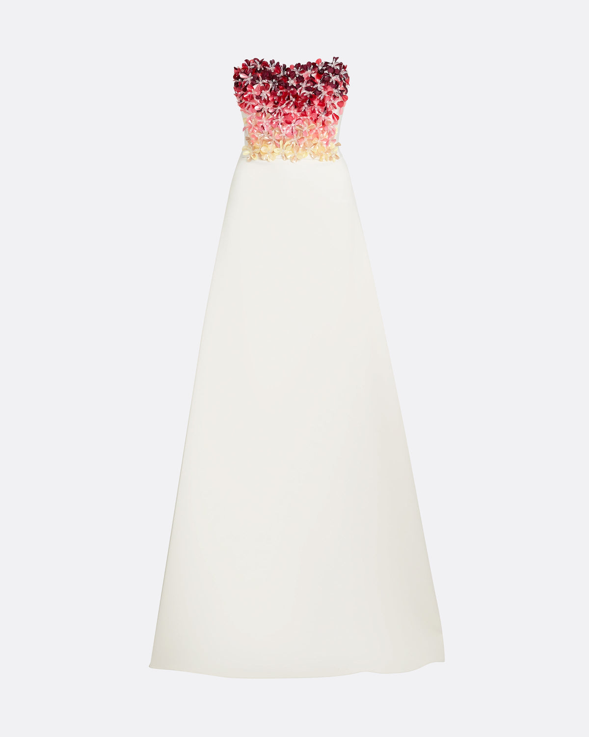 Siena Long Dress in Ivory with Multi-pinks