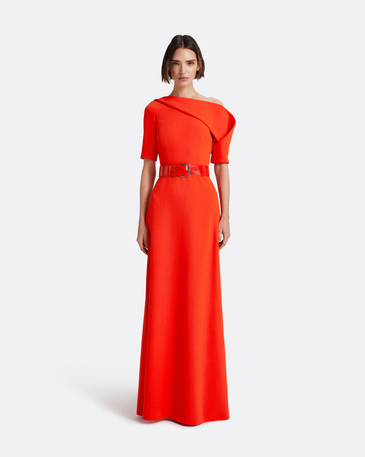 Stephanie Long Dress in Apple Red