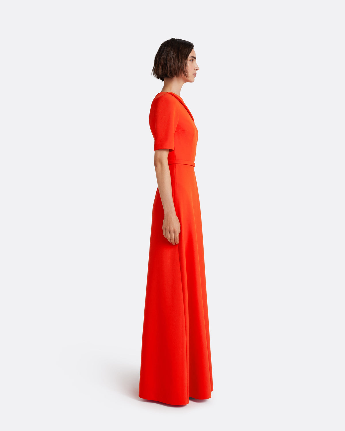 Stephanie Long Dress in Apple Red